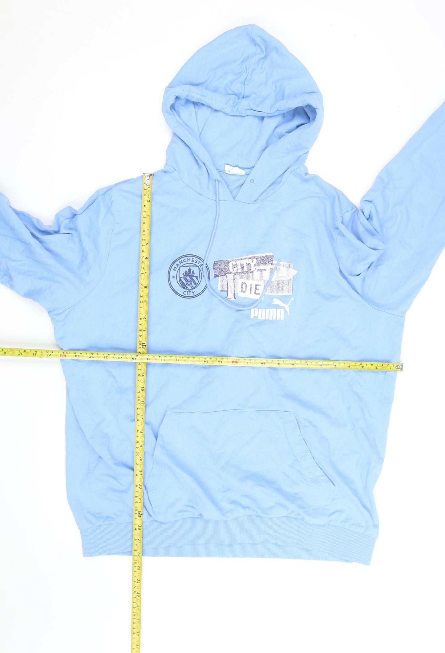 Puma Mens Blue Manchester City Pullover Hoodie Size 2XL