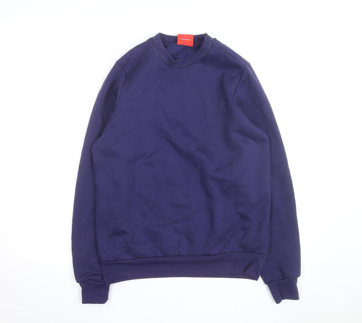 Slazenger Men Blue Small Pullover Sweatshirt Crew Neck Fleece