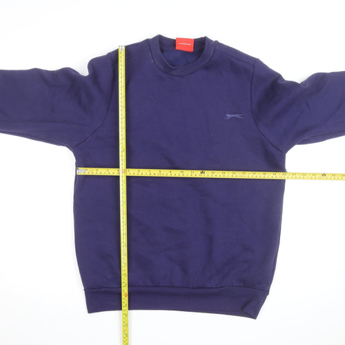 Slazenger Men Blue Small Pullover Sweatshirt Crew Neck Fleece