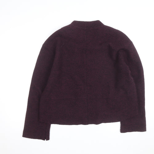 OSKA Women's Purple Wool V-Neck Button Cardigan L