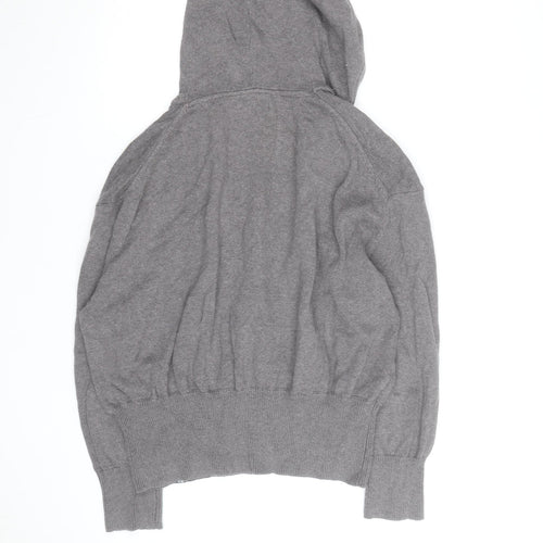 BAM Women's Grey Hooded Wrap Cardigan Medium Soft Bamboo Blend