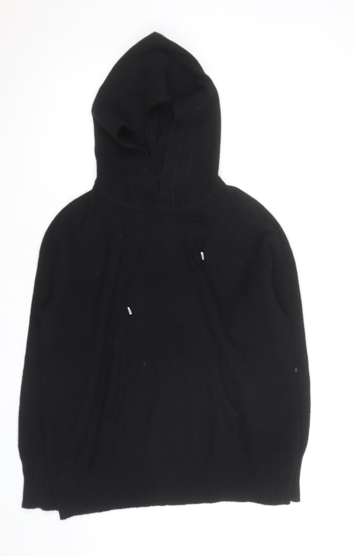 Marks and Spencer Men's Black Pullover Hoodie Medium Knit Cotton Blend