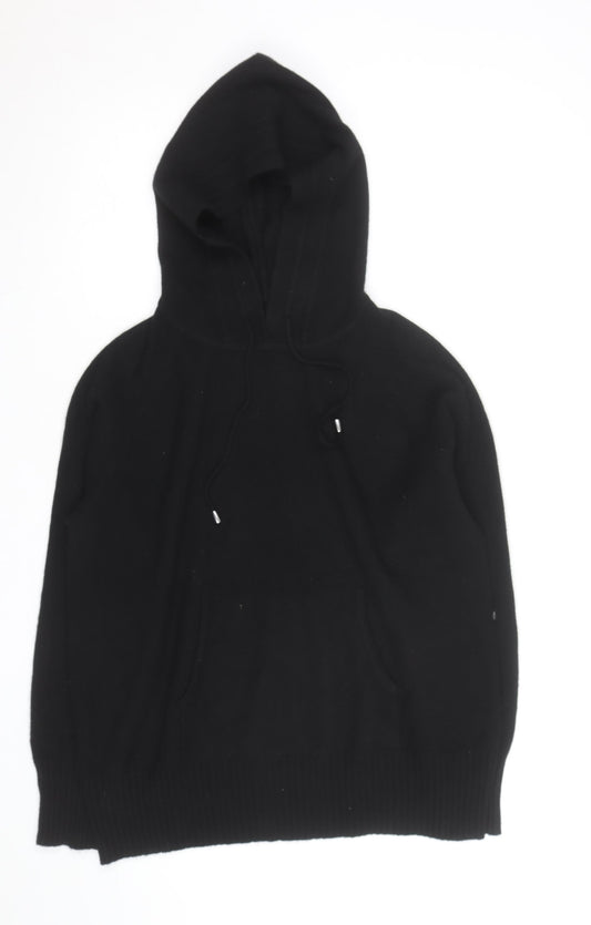 Marks and Spencer Men's Black Pullover Hoodie Medium Knit Cotton Blend