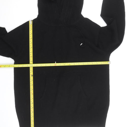 Marks and Spencer Men's Black Pullover Hoodie Medium Knit Cotton Blend