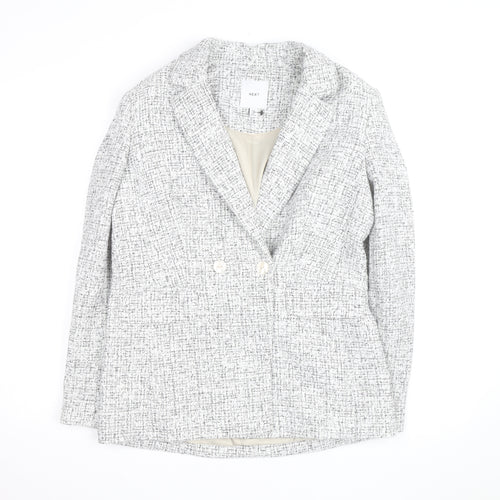 Next Women’s Grey Tweed Blazer Size 12 Workwear Classic Jacket