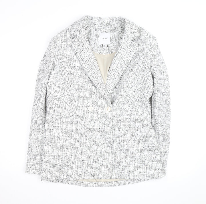 Next Women’s Grey Tweed Blazer Size 12 Workwear Classic Jacket