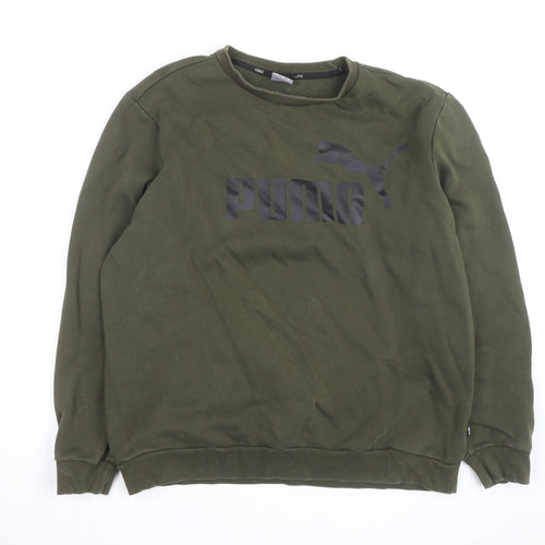 Puma Men's Green XL Crew Neck Pullover Sweatshirt