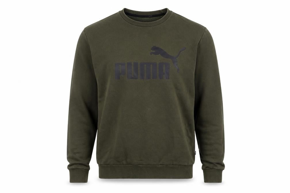 Front view of Puma Men's Green XL Crew Neck Pullover Sweatshirt