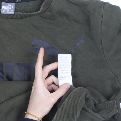 Puma Men's Green XL Crew Neck Pullover Sweatshirt