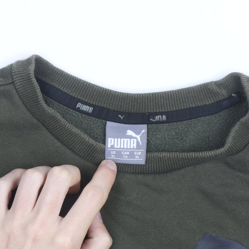 Puma Men's Green XL Crew Neck Pullover Sweatshirt