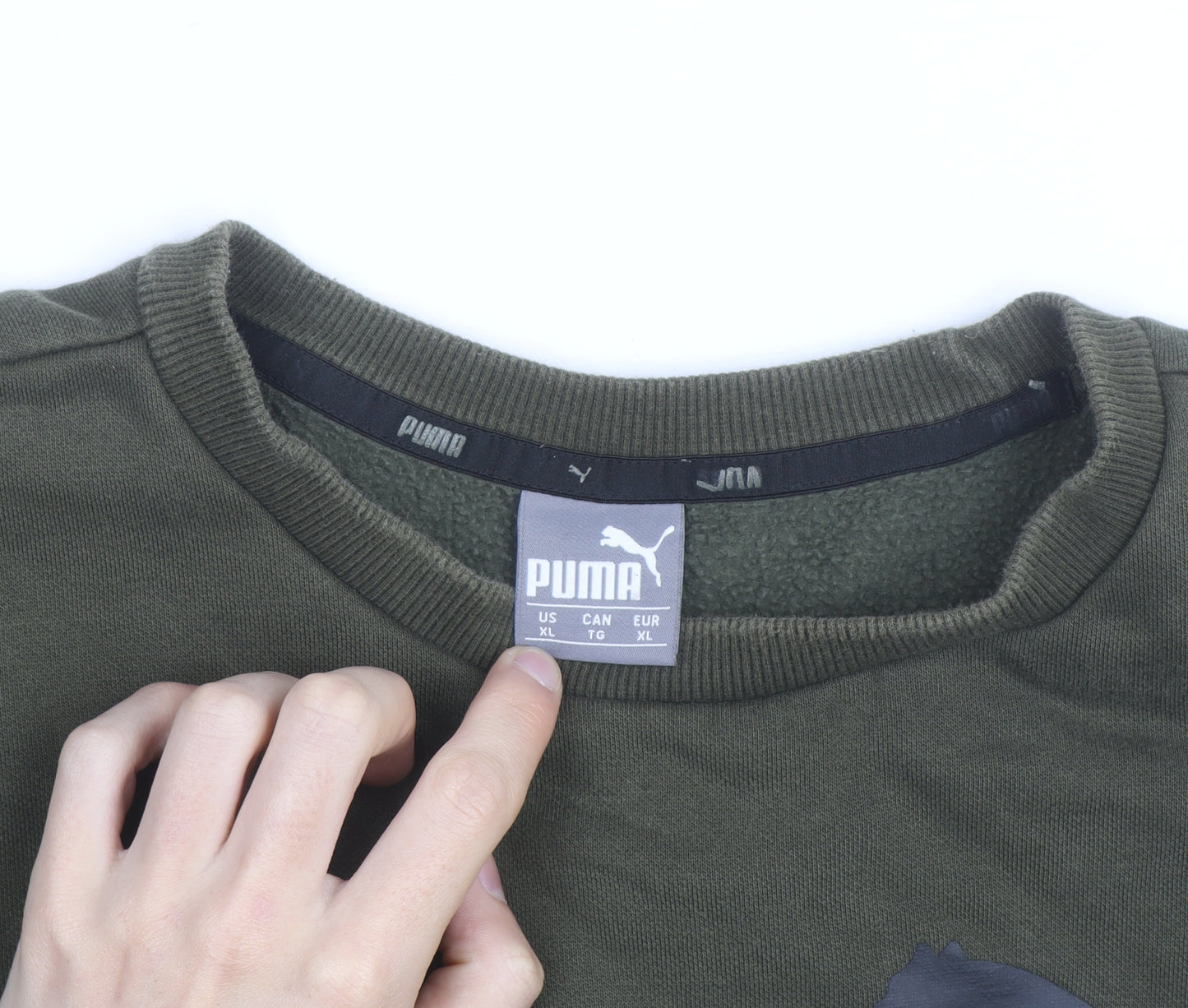 Puma Men's Green XL Crew Neck Pullover Sweatshirt