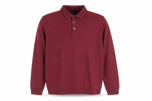 Front view of Next Men's Red Long Sleeve Cotton Blend Collared Shirt, size L