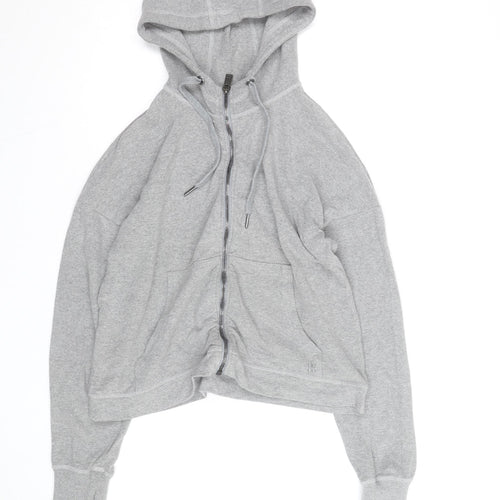 Sweaty Betty Women Grey Full Zip Hoodie Size S Cotton Blend
