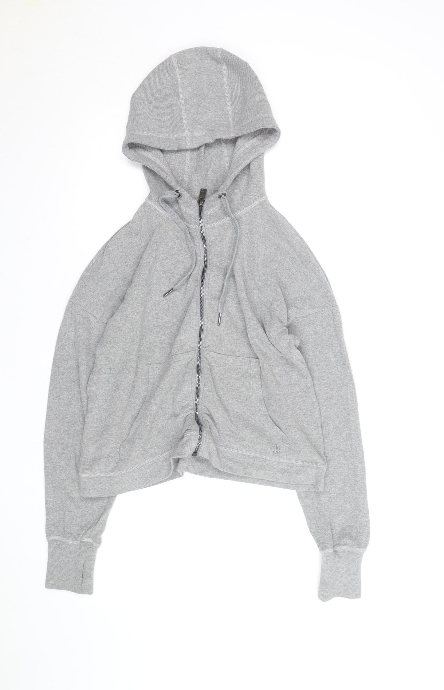 Sweaty Betty Women Grey Full Zip Hoodie Size S Cotton Blend