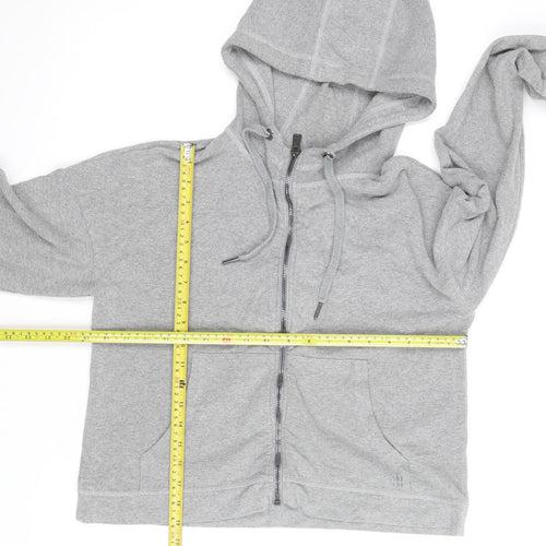 Sweaty Betty Women Grey Full Zip Hoodie Size S Cotton Blend