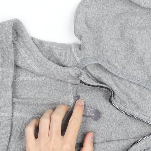 Sweaty Betty Women Grey Full Zip Hoodie Size S Cotton Blend