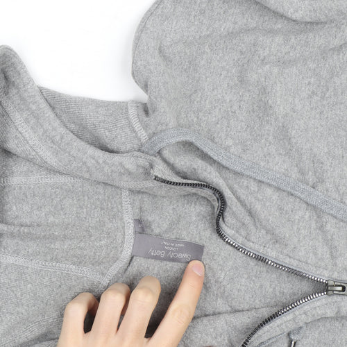 Sweaty Betty Women Grey Full Zip Hoodie Size S Cotton Blend