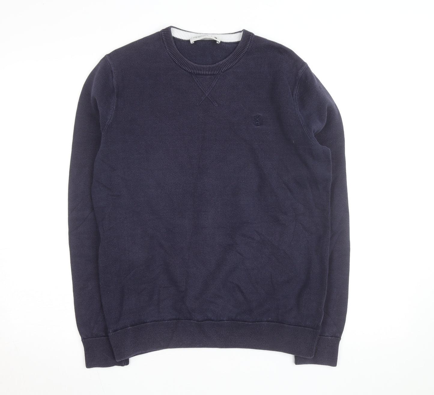 Pringle of Scotland Men's Blue Cotton Crew Neck Jumper Size M