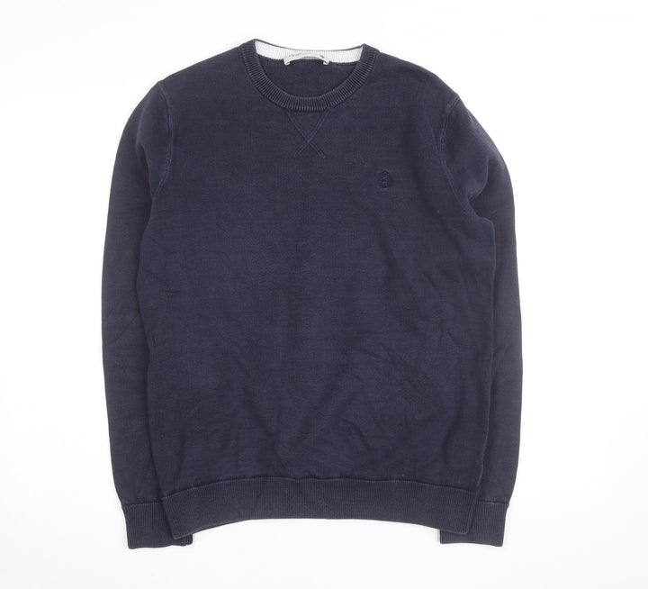 Pringle of Scotland Men's Blue Cotton Crew Neck Jumper Size M