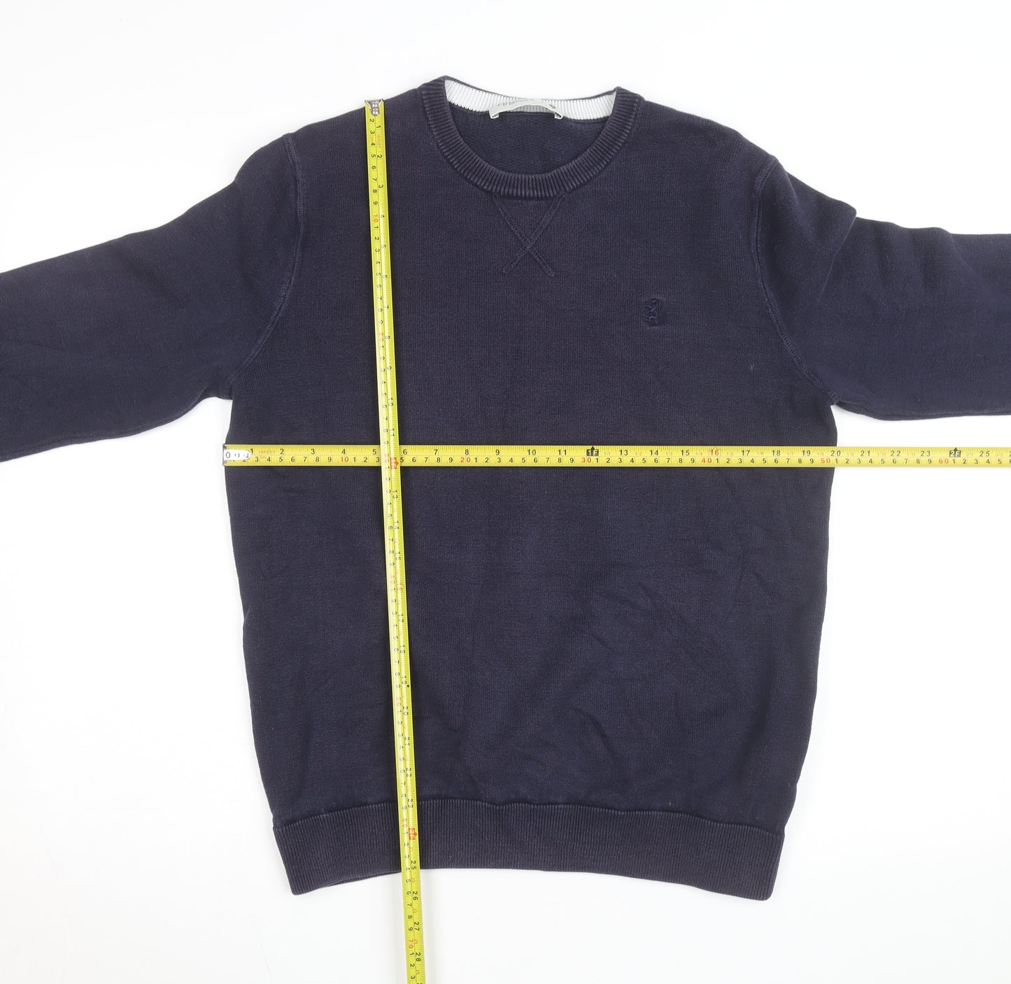 Pringle of Scotland Men's Blue Cotton Crew Neck Jumper Size M