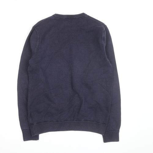 Pringle of Scotland Men's Blue Cotton Crew Neck Jumper Size M