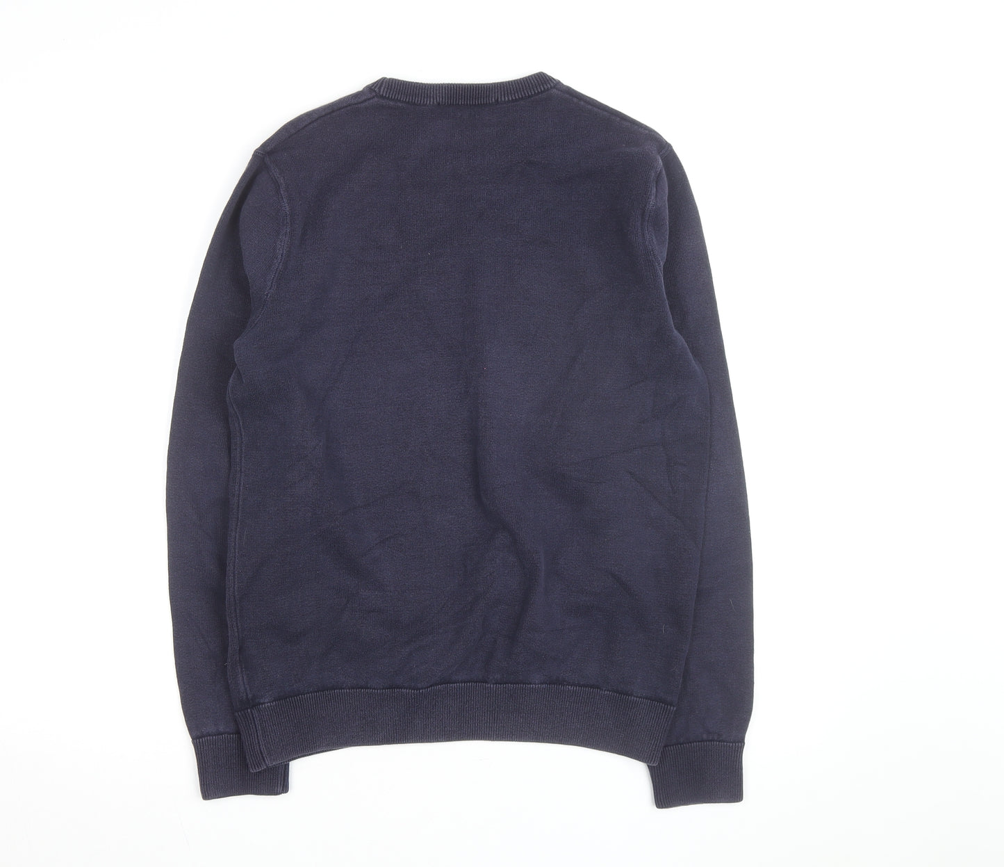 Pringle of Scotland Men's Blue Cotton Crew Neck Jumper Size M