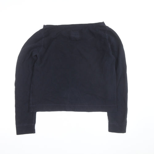 Gilly Hicks Womens Navy Blue Long Sleeve Pullover Sweatshirt L Bondi Beach Club