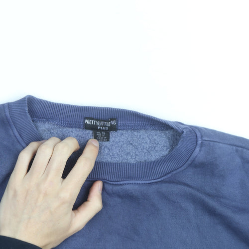 PrettyLittleThing Plus Women's Blue Pullover Sweatshirt UK 18