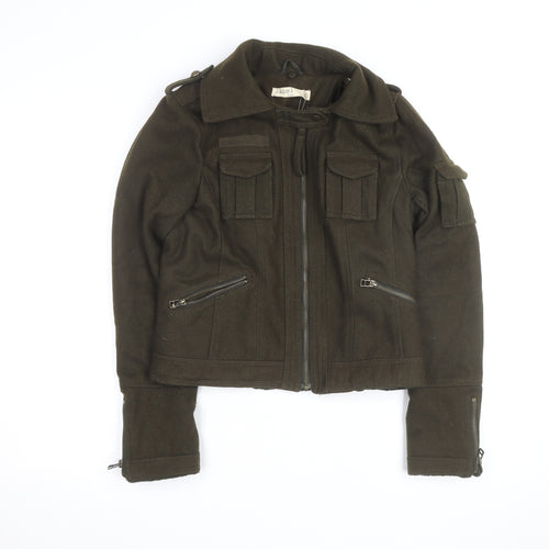Label Lab Women Brown Wool Military Jacket Size 6