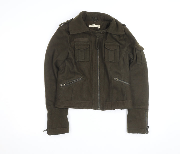 Label Lab Women Brown Wool Military Jacket Size 6