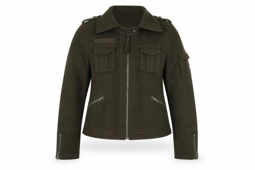 Front view of Label Lab Women Brown Wool Military Jacket, size 6