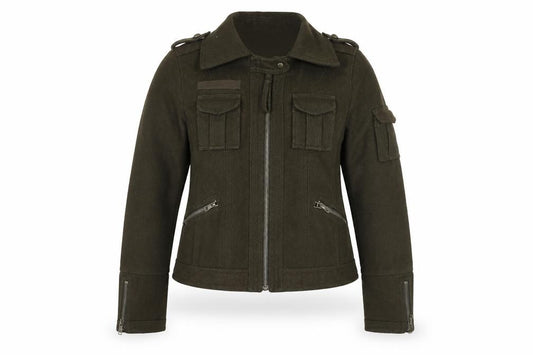 Front view of Label Lab Women Brown Wool Military Jacket, size 6