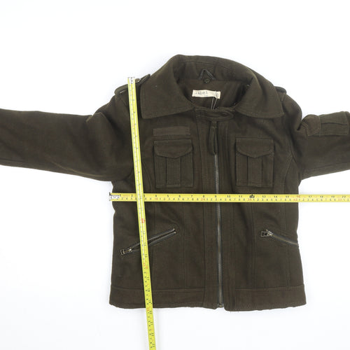 Label Lab Women Brown Wool Military Jacket Size 6