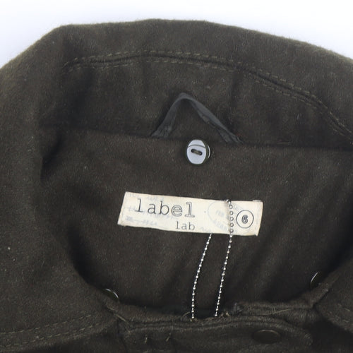 Label Lab Women Brown Wool Military Jacket Size 6