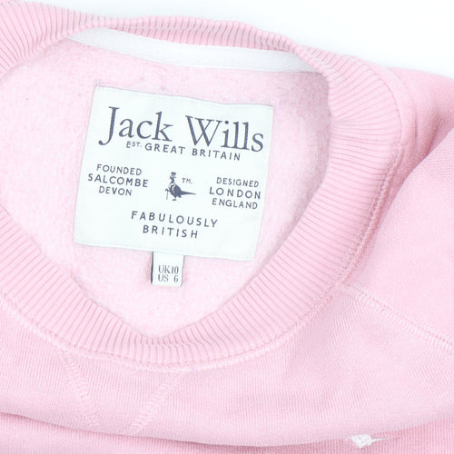 Jack Wills Women Pink Crew Neck Pullover Sweatshirt UK 10