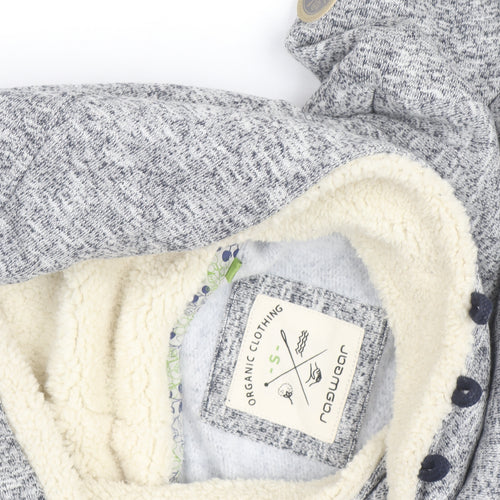 Ragwear Women’s Grey Button Neck Hooded Pullover Sweatshirt S