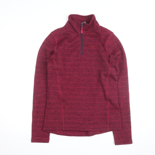 Mountain Warehouse Women Burgundy 1/2 Zip Fleece Pullover UK 14