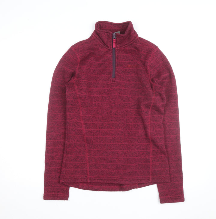 Mountain Warehouse Women Burgundy 1/2 Zip Fleece Pullover UK 14