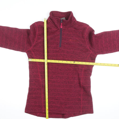 Mountain Warehouse Women Burgundy 1/2 Zip Fleece Pullover UK 14