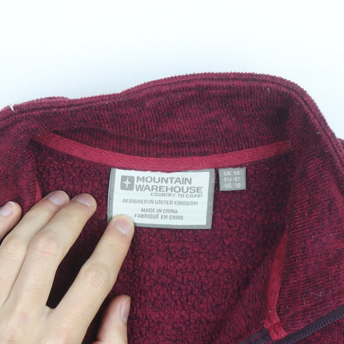 Mountain Warehouse Women Burgundy 1/2 Zip Fleece Pullover UK 14