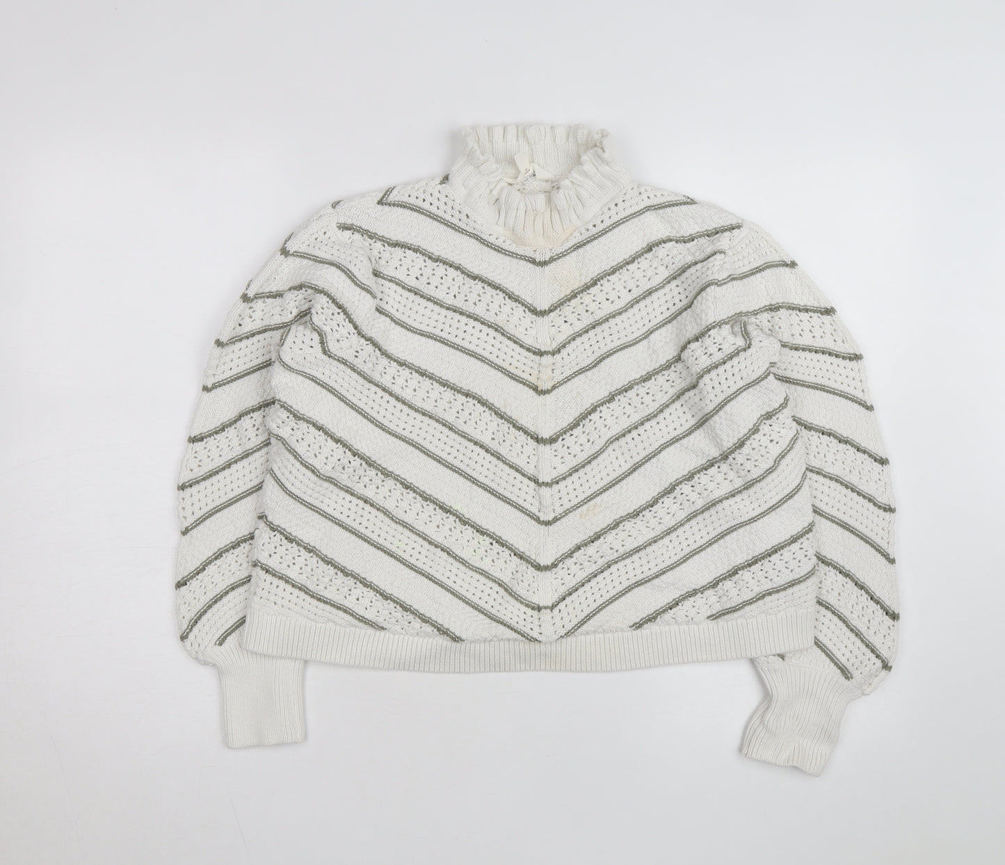 Marks & Spencer Per Una Women White Roll Neck Knit Jumper Size 18