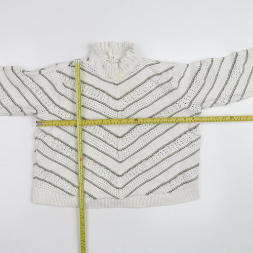 Marks & Spencer Per Una Women White Roll Neck Knit Jumper Size 18