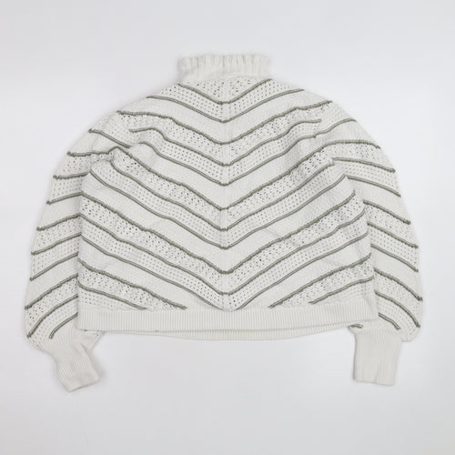 Marks & Spencer Per Una Women White Roll Neck Knit Jumper Size 18