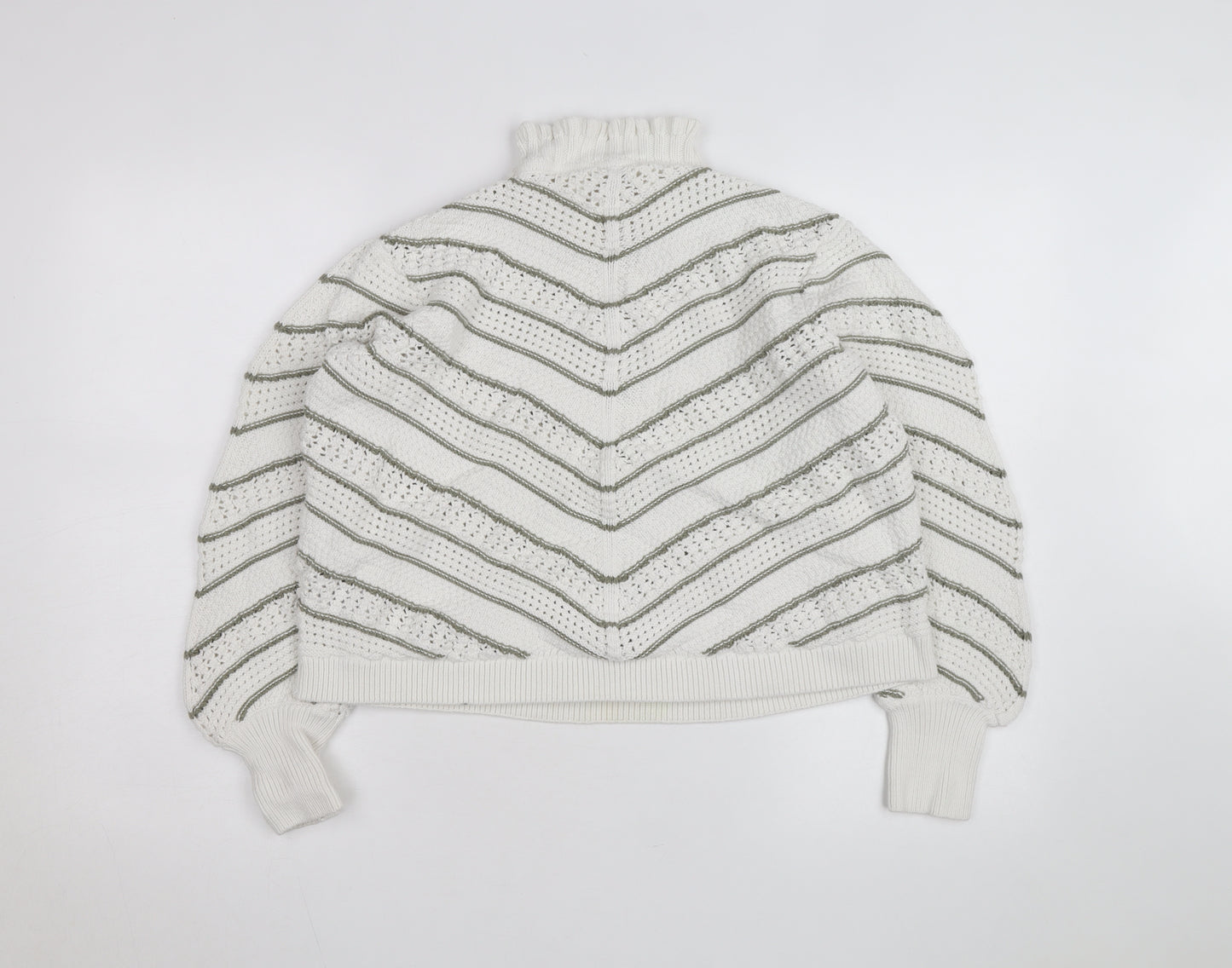 Marks & Spencer Per Una Women White Roll Neck Knit Jumper Size 18