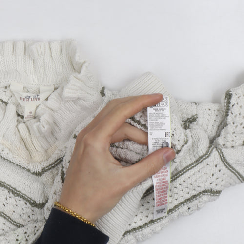 Marks & Spencer Per Una Women White Roll Neck Knit Jumper Size 18