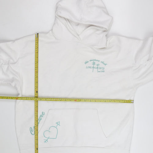 Couture Club Men's White Pullover Hoodie S Graphic Embroidered