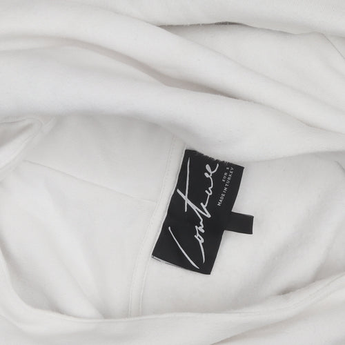 Couture Club Men's White Pullover Hoodie S Graphic Embroidered