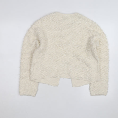 Marks and Spencer Women’s Ivory Tie Front Cardigan Small Wool Blend Knit