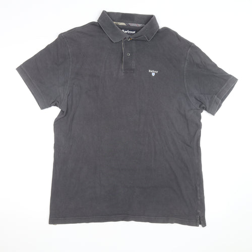 Barbour Mens Grey XL Cotton Short Sleeve Polo Shirt