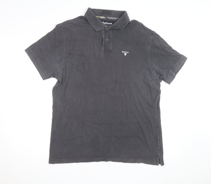 Barbour Mens Grey XL Cotton Short Sleeve Polo Shirt